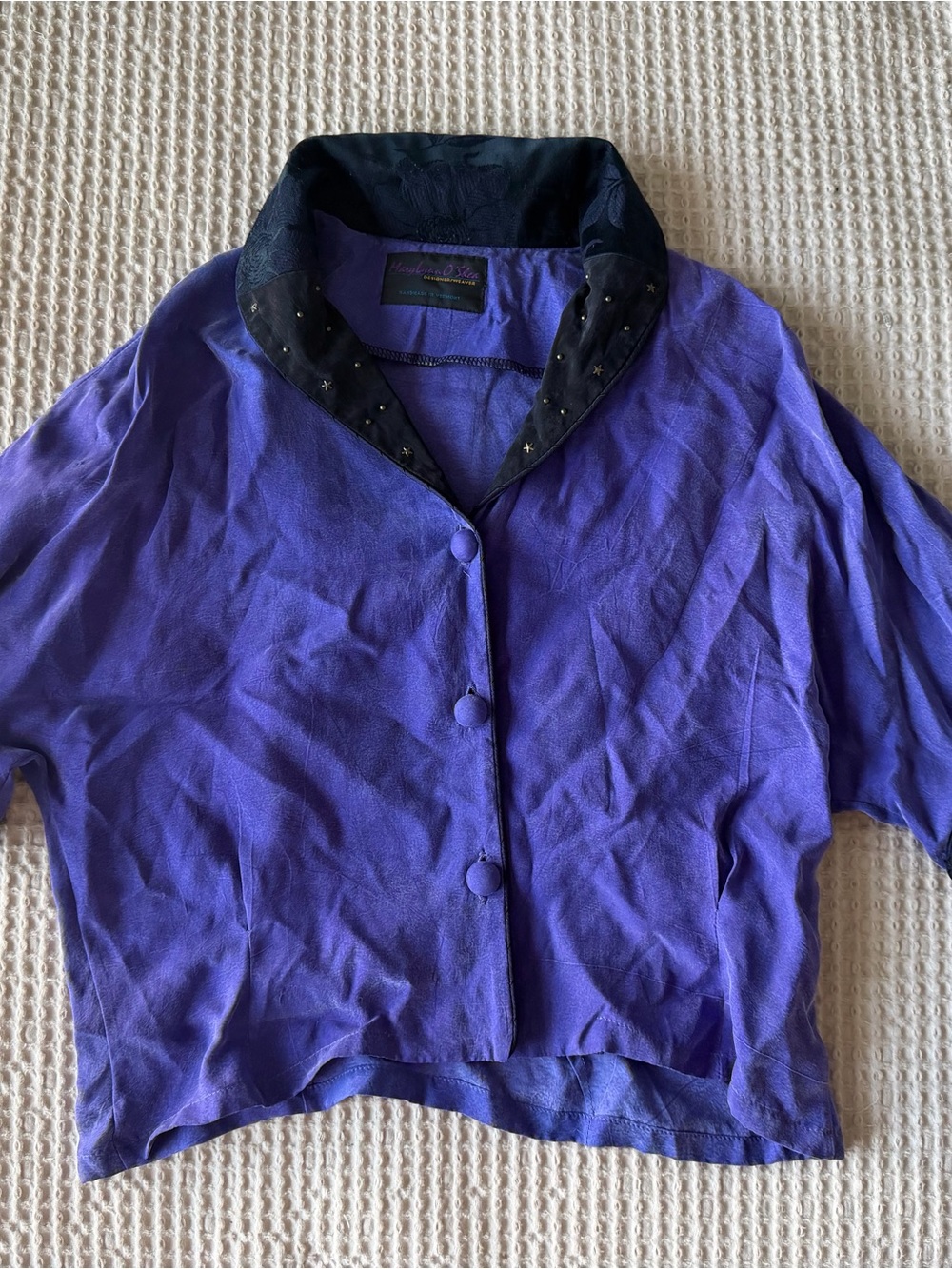 Vintage Marylynn O’Shea Purple Button-Front blouse